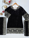 Evas Premium Black Heavily Embroidered Sequin Zari Work Gharara