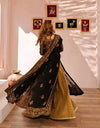 Elegant Noir: The Ultimate Black and Gold Embroidered Ensemble - 13460