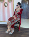 Evas Pakistani Ready to wear Velvet Suit -0110