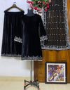 Evas heavy velvet top with beautiful embroidered & heavy velvet plazzo-1173