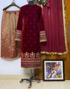 Evas Pakistani Ready to wear Velvet Suit -1188