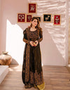 Elegant Noir: The Ultimate Black and Gold Embroidered Ensemble - 13460