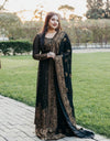 Elegant Noir: The Ultimate Black and Gold Embroidered Ensemble - 13460