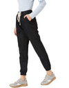 Women's Black Regular Length Mid Rise Clean Look Regular Fit Denim Joggers