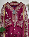 Cherry Organza Formal Pakistani Suit
